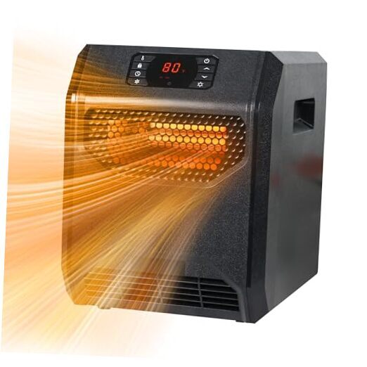Portable Space Heater with Thermostat, 1500W/750W Safe and Quiet Ceramic