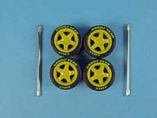 1/64 Wheels 1/64 Wheel  Tire Set Real Riders T5 Style Yellow