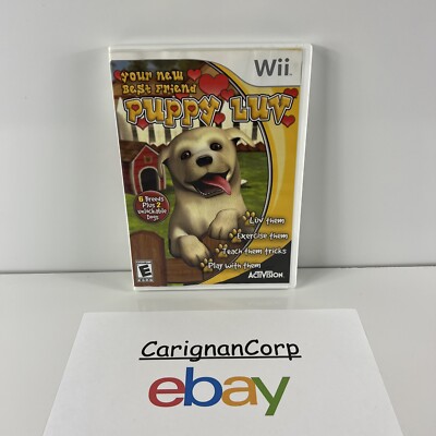 Puppy Luv (Nintendo Wii, Wii U) GAME COMPLETE CHOOSE DOG TEACH TRAIN PLAY LOVE