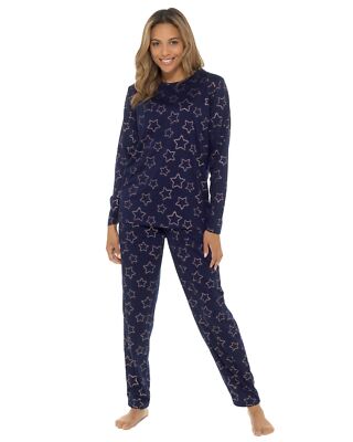 Jersey Star Pyjamas Slumber Hut Ladies Long Sleeve Pyjama PJs Set