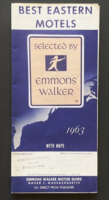 1963 Best Eastern Motels By Emmons Walker Fold Out Map Guide