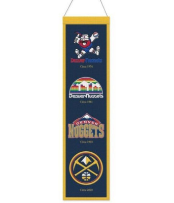 DENVER NUGGETS EVOLUTIONS BANNER EMBROIDERED WOOL 8''X32'' W/ HANGING ROPE