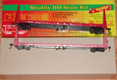 HO ROUNDHOUSE 13005 60' BULKHEAD FLAT CAR TWINPACK SANTA FE ATSF 93142 93144 
