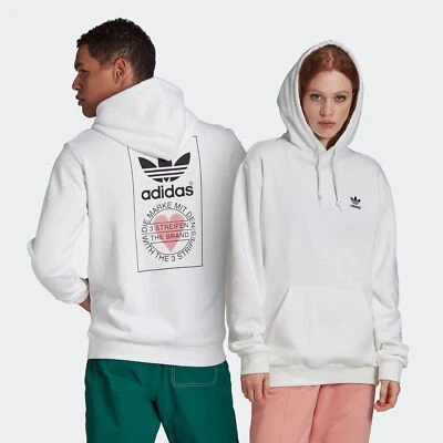 adidas Originals Unisex Trefoil Crew Hoodie Sweatshirt GK7163 Heart Logo Weiß - Bild 1 von 4