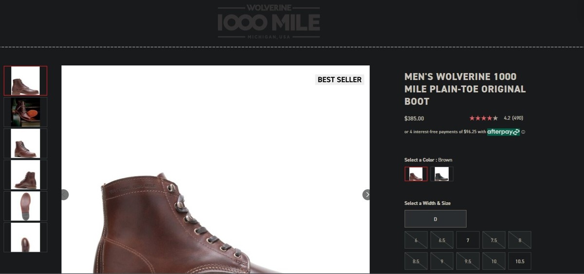 WOLVERINE 1000 MILE Bradford サイズ9.5 Wolverine 1000 Mile Men 9.5 Plain-Toe Original Boot - Red | eBay