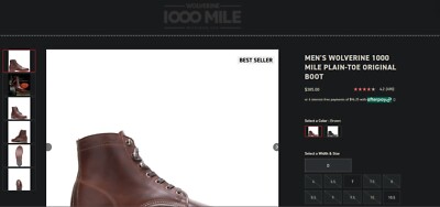 Shoe Size Chart Wolverine 1000 Mile Sizing Wolverine 1000 Mile Men