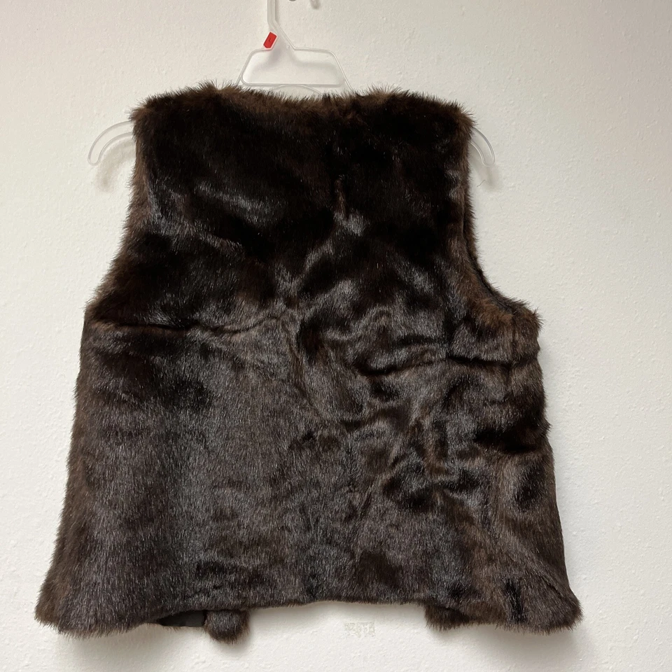 Worthington Brown Faux Mink Fur Vest size M (M12) - Image 4 of 4