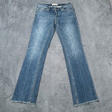 We The Free People Jeans Womens 25 Austin Button Fly Frayed Raw Hem Medium Wash