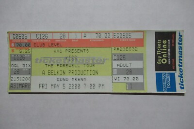 TICKEY 3本セット KISS CONCERT THE FAREWELL TOUR 5/5/2000 FULL TICKET GUND ARENA