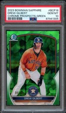 BB - 2023 Bowman Chrome Sapphire - Green /60 - #BCP-16 - Drew Gilbert - PSA 10