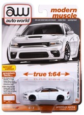 2024 AUTO WORLD 1:64 PREMIUM 5A WHITE KNUCKLE 2021 Dodge Charger Hellcat NIP 
