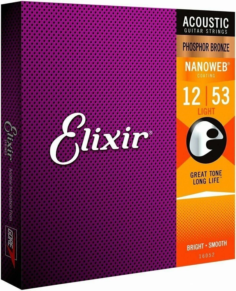 Elixir 16052 11052 Nanoweb Corde per chitarra acustica Light 12-53 bronzo fosforoso - Immagine 4 di 4