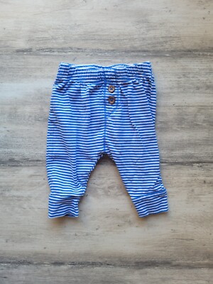 Simple Joys Carters Newborn 0 3 M Month Pants Bottom Blue Stripe Button baby boy
