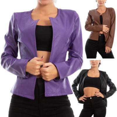 Damenjacke Kurz Ökoleder Bolero Ohne Schließen Jacke TooCool MS-5919