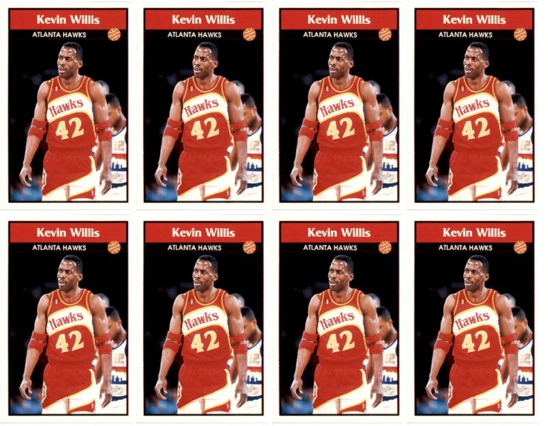 (8) 1992 Panini Stickers #119 Kevin Willis Atlanta Hawks Card Lot