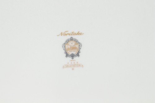Noritake Salutation Oval Platter 16" Gold Trim - Picture 3 of 5