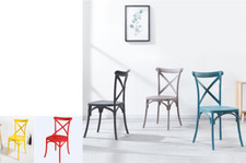 Sedia Cross in Polipropilene Da Pranzo Ristorante Bar Pub Resina Sedie Vintage