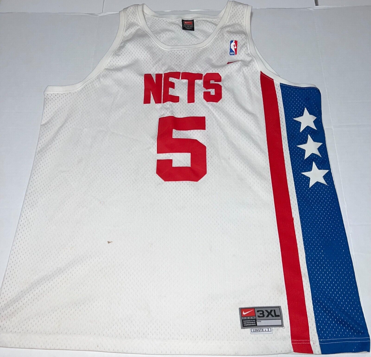 Men's Vintage Nike Jason Kidd White Nets Basketball NBA Stitched