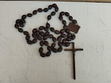 ANTICO ROSARIO CROCIFISSO CAPO-LETTO IN LEGNO DI GRANDI DIMENSIONI Leggi