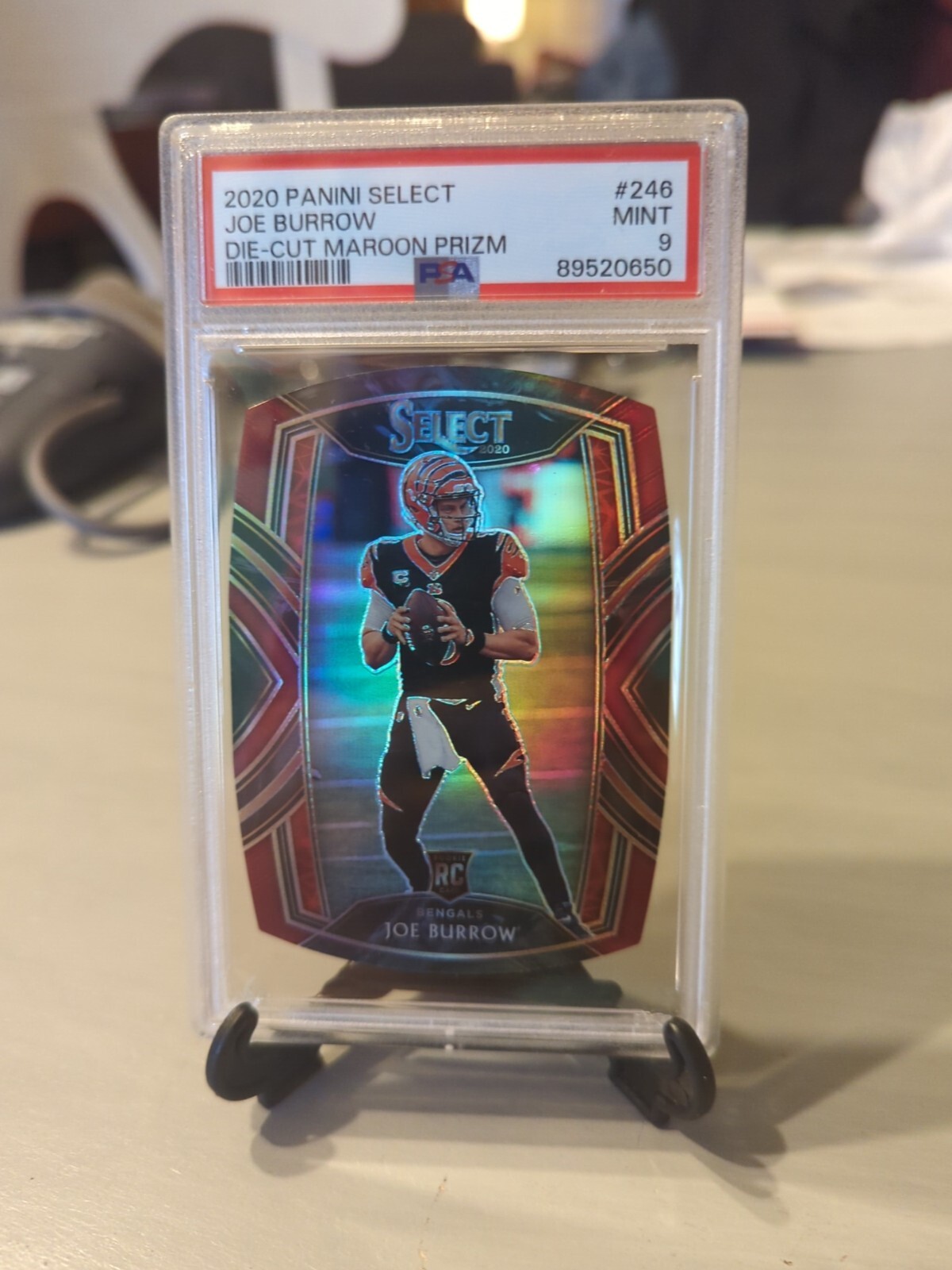 JOE BURROW 2020 PANINI SELECT DIE-CUT MAROON PRIZM #246 ROOKIE RC PSA 9 🔥🔥🔥🔥