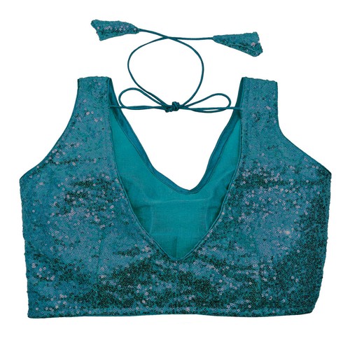Blusa acolchada para mujer con lentejuelas de diseñador Choli punteada torso recortado Choli ropa de fiesta - Imagen 44 de 48