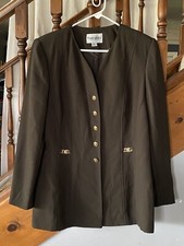 JOHN MEYER OF NORWICH BLAZER SUIT JACKET Army Green LION Buttons  Details SZ 12