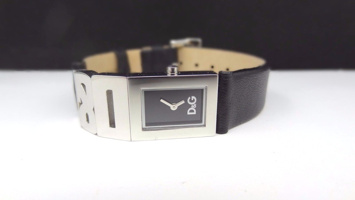 Dolce & Gabbana DW0507 Shout Logo Strap Black Dial Silver Tone