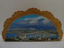 VINTAGE HUON PINE TIMBER LETTER RACK SOUVENIR TASMAN BRIDGE MT WELLINGTON TASSIE