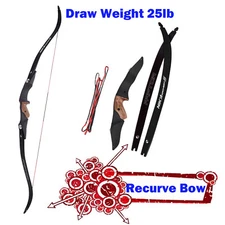 NIKA Archery 60" Recurve Bow Raptor ILF Limbs Powerful Shooting Hunting Right H