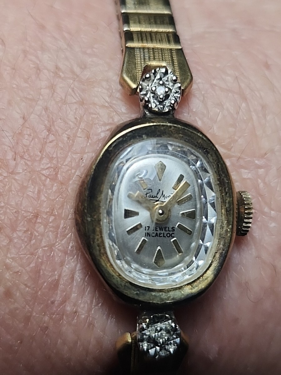 Rare Vintage PAUL MONET GOLD 17 JEWELED INCABLOC SELF 