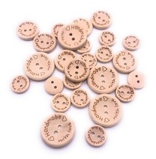Wooden Buttons Handmade With Love 3 Sizes 15/20/25mm Great Knitting Crafts Diy
