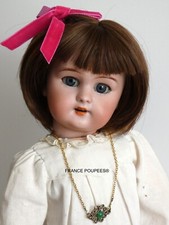 Perruque au carré poupée ancienne Française, Allemande du XIX ème-T20/21cm (8")