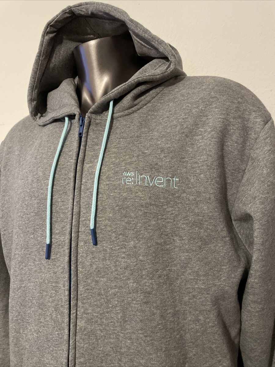 Amazon AWS Re:Invent 2023 Full Zip Grey Hooded Fleece Amazon AWS Re:Invent 2023 Full Zip Grey Hooded Fleece