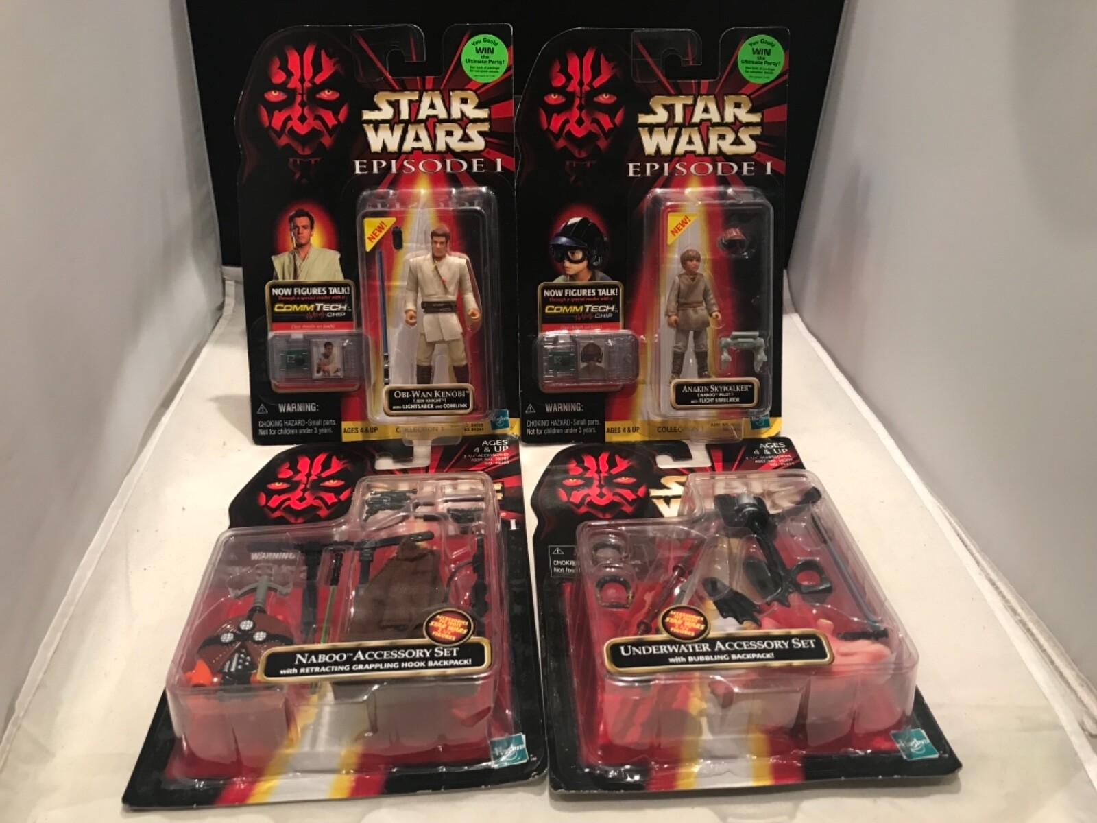 STAR WARS EPISODE 1 OBI WAN & ANAKIN SKYWALKER + ACCESSORIES  HASBRO 1999  BNIB