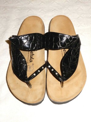 BETULA BIRKENSTOCK BOMBAY LEAF LEATHER SLIDE FLIP FLOPS SANDALS sz 40 Narrow | eBay