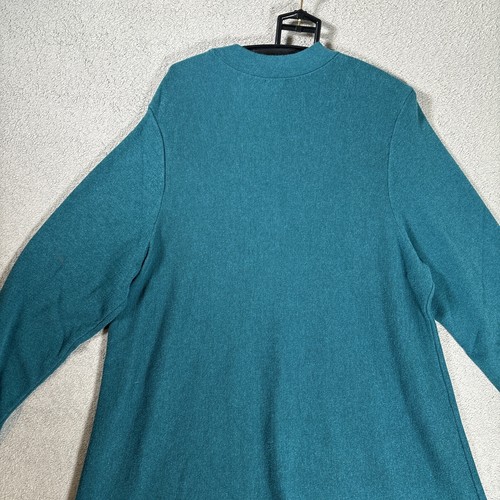 J Jill Size 3x Sweater Dress Knee to Midi Length Aquamarine Chambery Knit Long - Picture 9 of 12