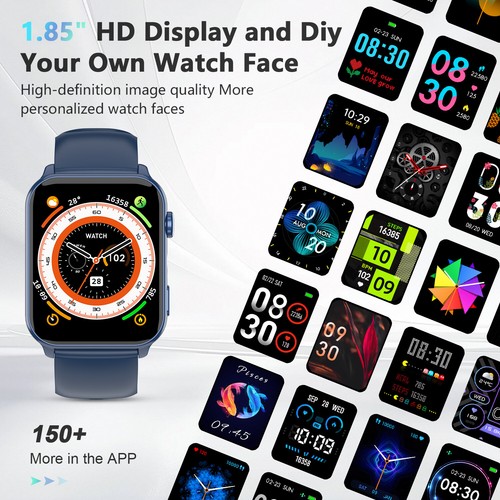 Smartwatch mit Telefonfunktion Fitnessuhr mit SpO2-Überwachung Pulsuhr Schlafmon - Bild 2 von 8