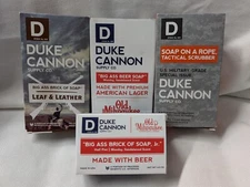 Duke Cannon Bricks Of Soap With Soap On A Rope Tactical Scrubber See Description