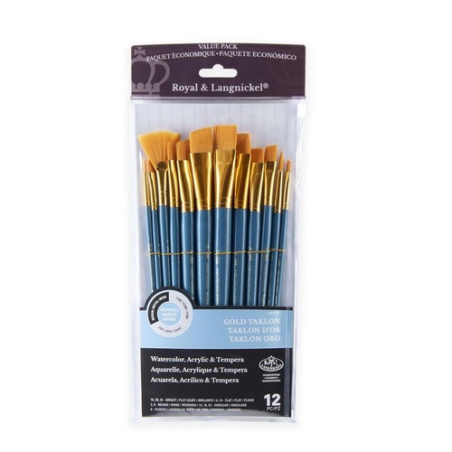 Royal & Langnickel medium Doré Synthétique Peinture Brosses Set 12 RSET-9307 - Photo 1 sur 4