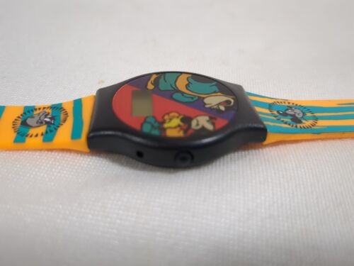 Vintage Mickey Mouse & Pete Wristwatch Plastic Band Colorful UNTESTED - Picture 6 of 8