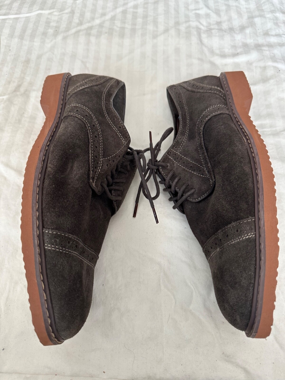 SAOLA Oxford comfort Nunn Bush da uomo marrone pelle scamosciata taglia 9 5 M