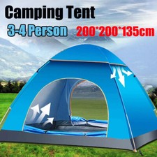 Automatic Instant Pop Up Tent, 3-4 Man Person Door Outdoor Camping Tent UK