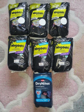 7x Ninjamas Pyjama Pants Huggies DryNItes Windeln Höschen 4-7 Jahre =70 Stück