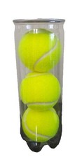 Tennis Balls 3-Pack Clear Tube Container
