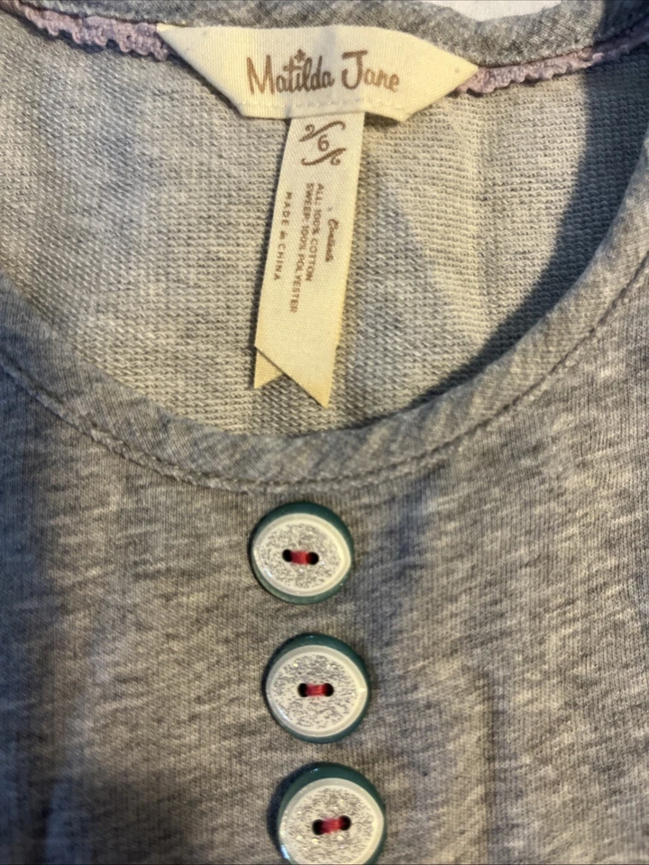 Matilda Jane Whiskers Dress Girls Gray Tiered Tulle Once Upon A Time Size 6 BTS - Image 2 of 4