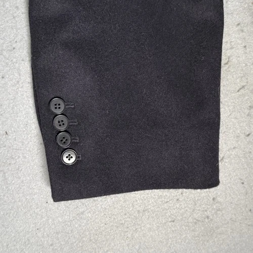 Charles Tyrwhitt Overcoat Zanieri Italian Cashmere/Wool 48R Navy Surgeon Cuff image 7