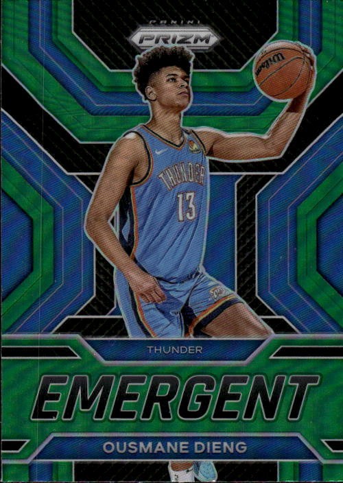 2022-23 Panini Prizm Ousmane Dieng #14 Emergent Prizms Green Oklahoma City 26C