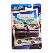 Hot Wheels Ford GT40 White National Icons 1/5 Silver Series New Sealed Model Car