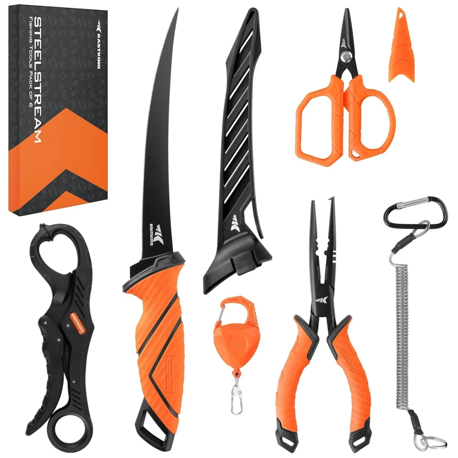 SteelStream Fishing Combo: Pliers, Knife, Gripper & Scissors