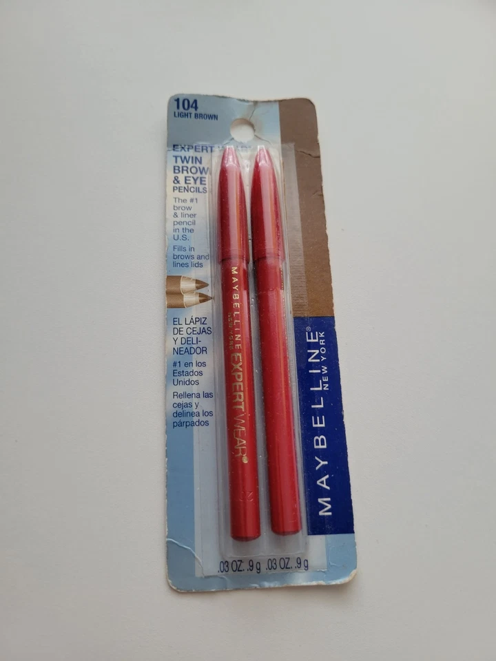 Maybelline Expert Wear Twin Brow and Eye Pencils 104 Light Brown SEALED RETIRED - Image 2 of 4